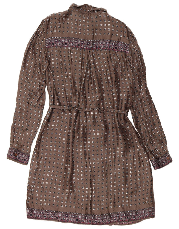 Woolrich Robe fourreau à manches longues pour femme UK 44 Gris moyen géométrique