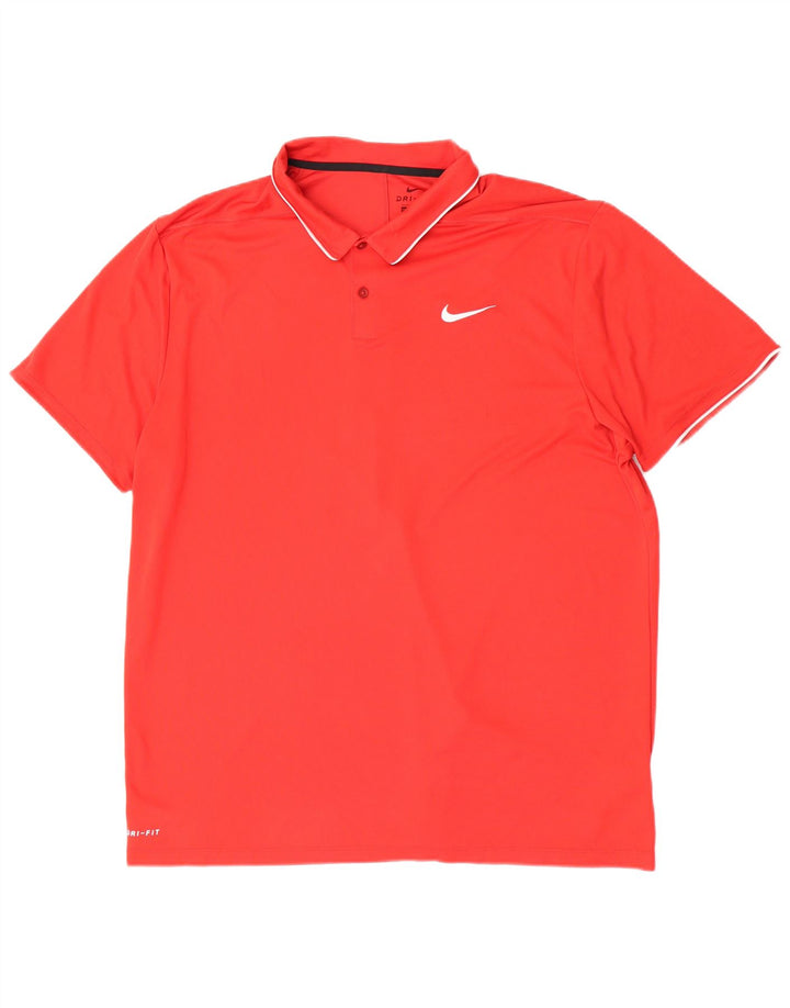 Nike Polo coupe classique pour homme 2XL Rouge Polyester