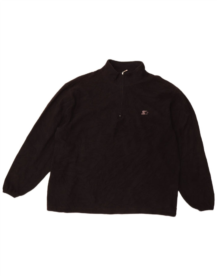 STARTER Pull Polaire à Col Zippé pour Homme Grand Noir Polyester Sports