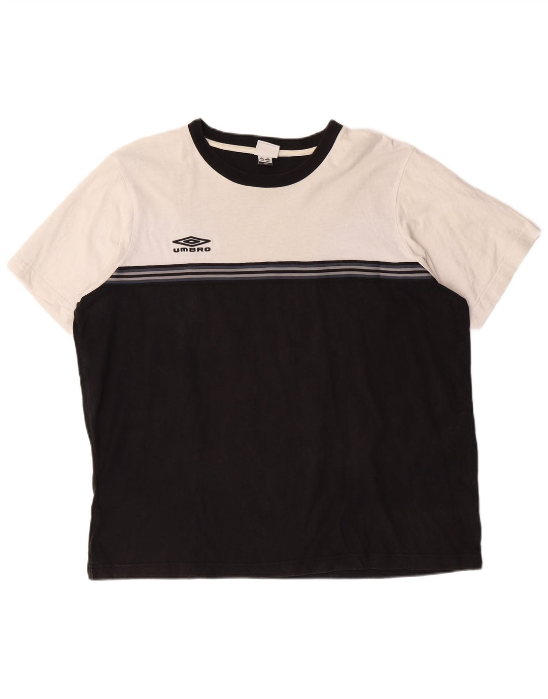 UMBRO T-Shirt Homme Top XL Noir Colourblock Coton