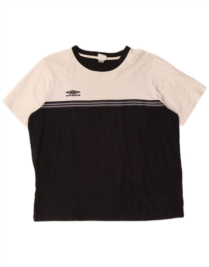 UMBRO T-Shirt Homme Top XL Noir Colourblock Coton