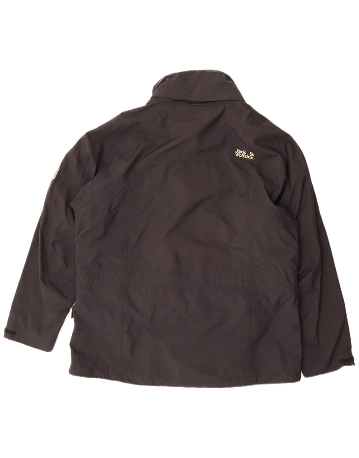Jack Wolfskin Veste de pluie surdimensionnée pour femme UK 18/20 XL Noir Polyamide