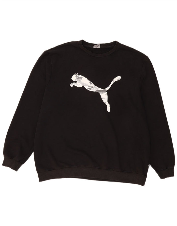 PUMA Sweat-shirt graphique pour homme en coton noir 3XL