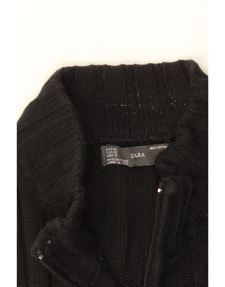 ZARA Homme Cardigan Pull XL Noir Coton