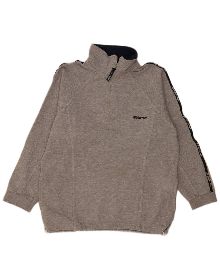 Arena Sweat-Shirt Graphique à Col Zippé Homme Gris Moyen Colorblock