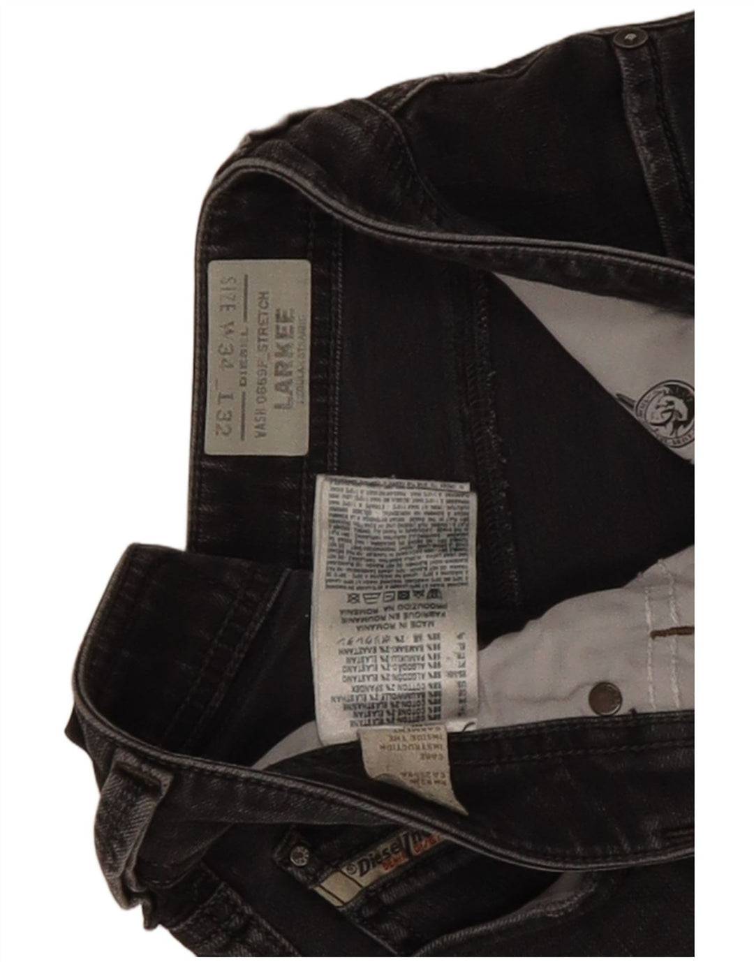 Diesel Jean Larkee Regular Droit Homme W34 L32 Gris Coton