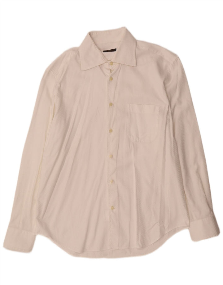 Corneliani Chemise Homme Taille 42 16 1/2 Grand Coton Blanc