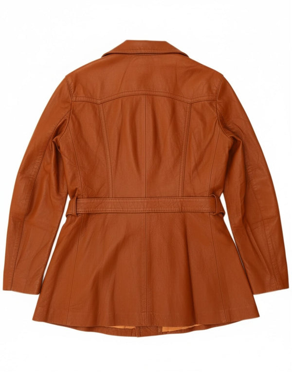 Veste en cuir femme vintage UK 14 Cuir brun moyen