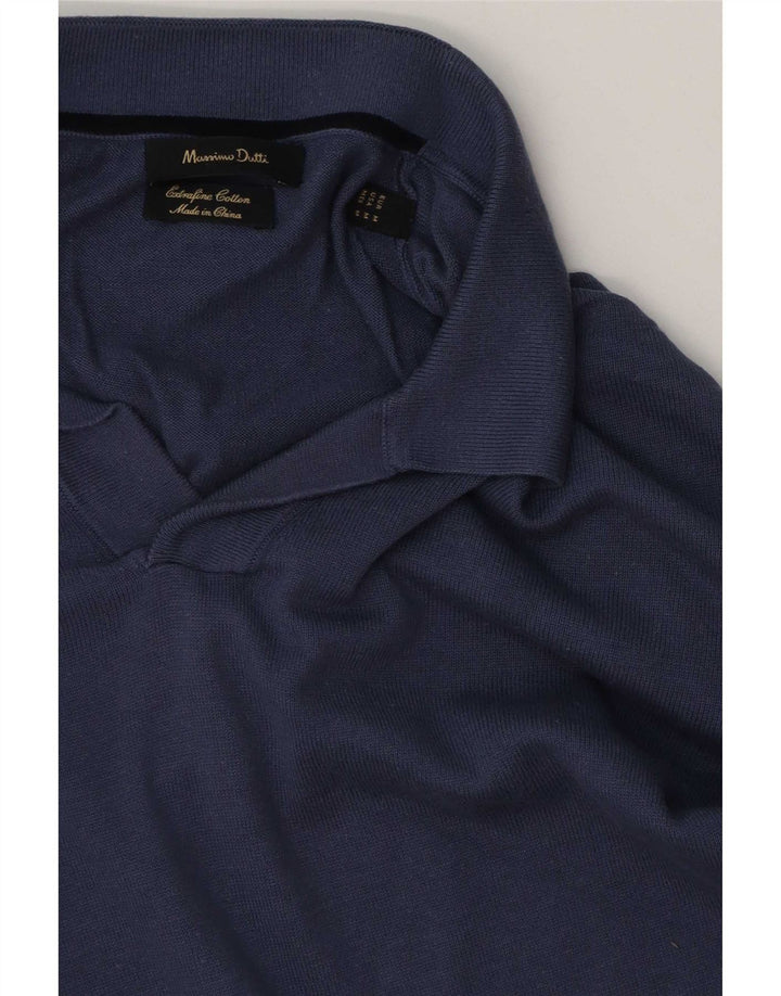 Massimo Dutti Pull Col Polo Homme Bleu Marine Moyen Colorblock