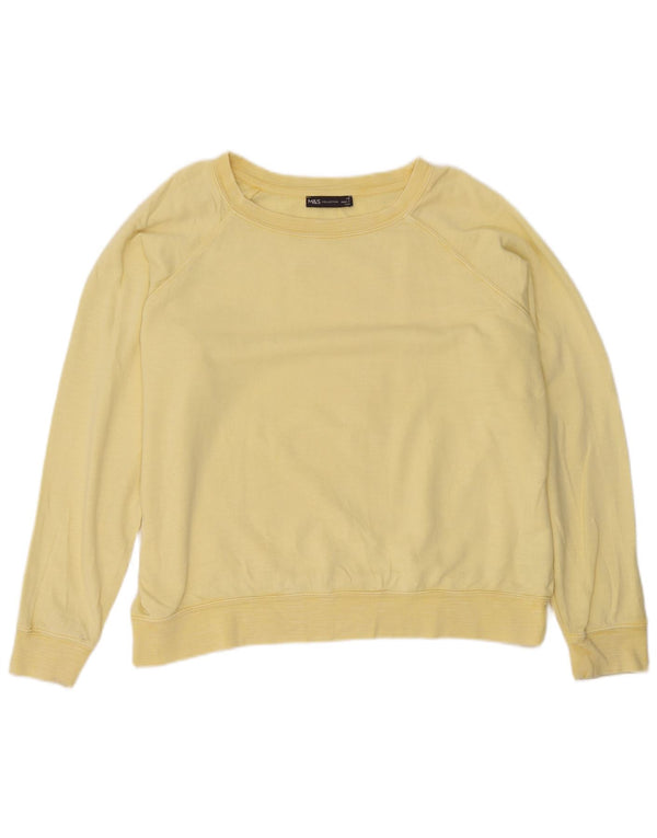Marks & Spencer Sweat-shirt surdimensionné pour femme UK 18 XL Coton jaune