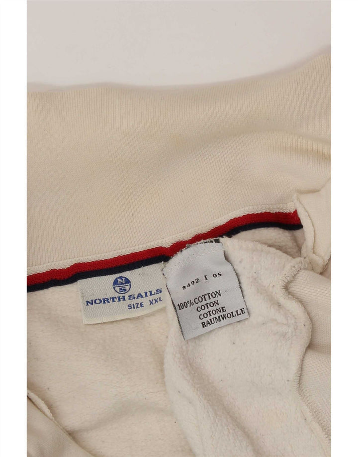 North Sails Veste de survêtement graphique pour homme 2XL en coton blanc cassé