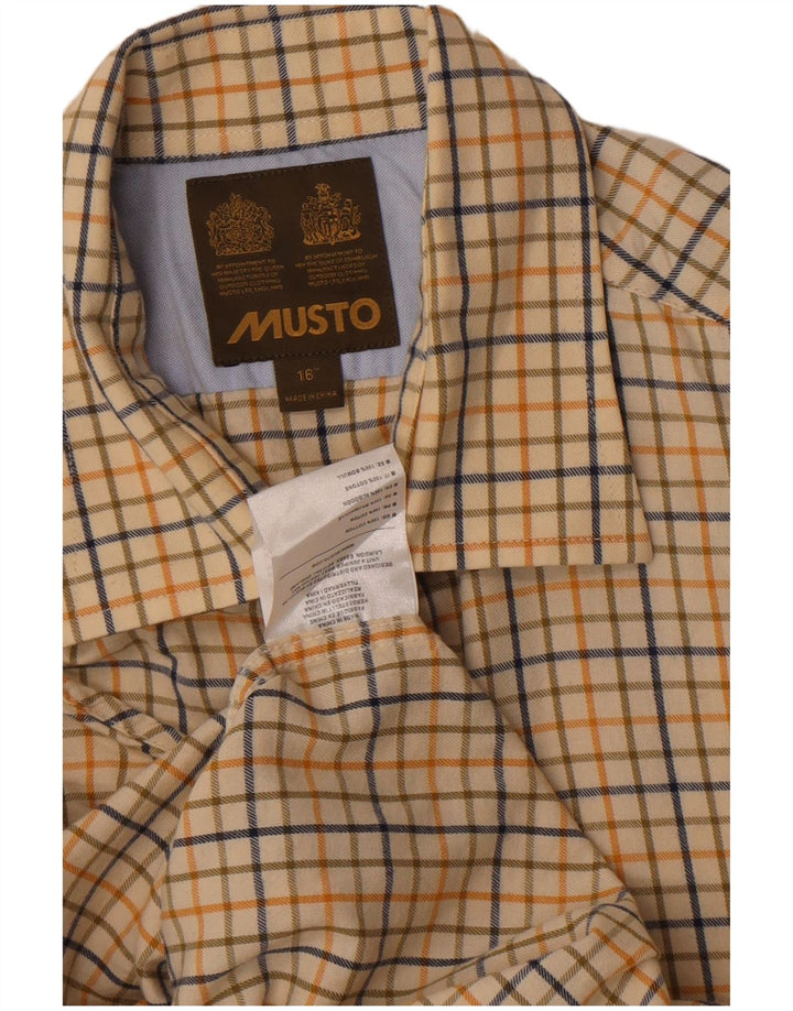 Musto Chemise Homme Taille 16 Grand Coton à Carreaux Beige