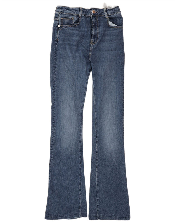 Zara Jean évasé pour femme EU 38 Small W28 L32 Bleu Coton