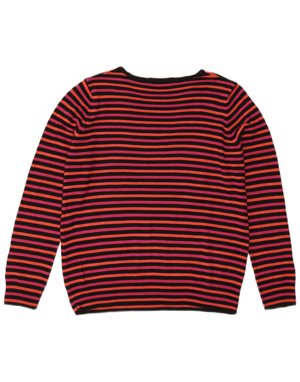 MARKS & SPENCER Pull col bateau pour femme UK 14 Grand rose rayé