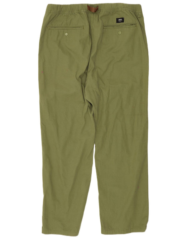 Vans Pantalon chino droit pour homme XL W38 L30 Vert Coton