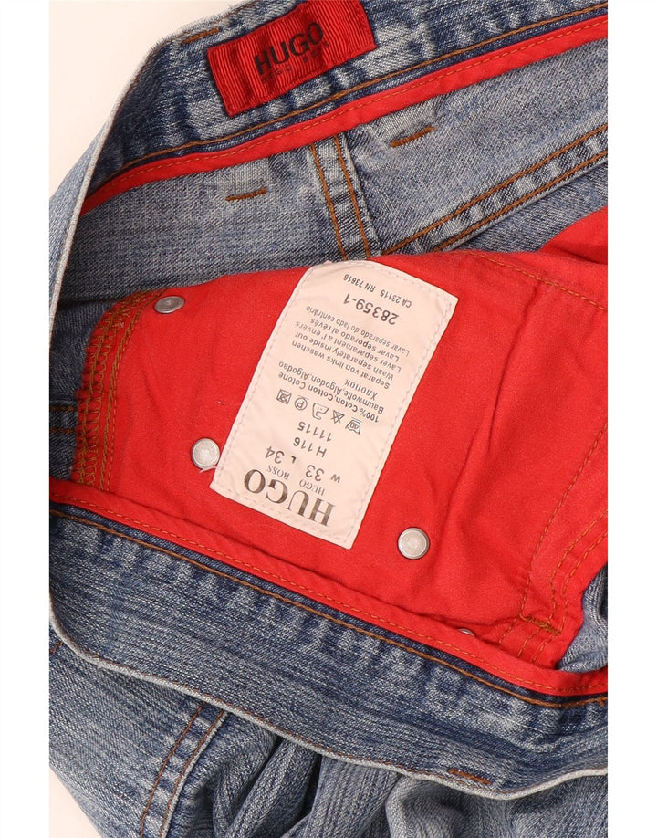 HUGO BOSS Jean Bootcut Homme W34 L30 Bleu Coton