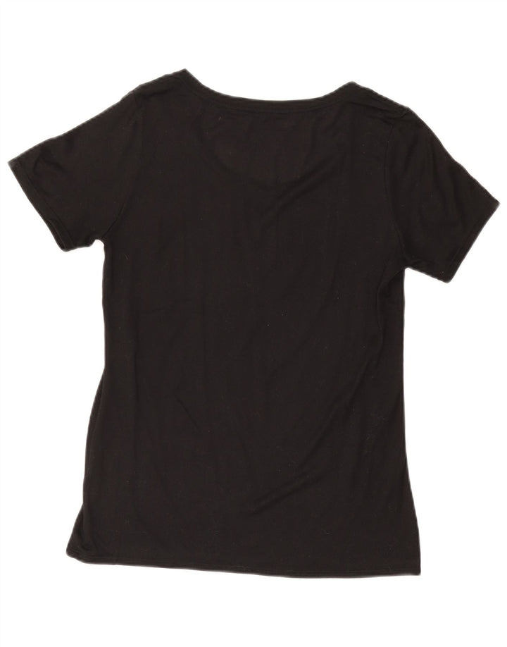 NIKE T-shirt Dri Fit pour femme UK 10 Petit Noir