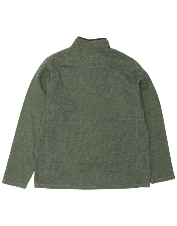 Mountain Warehouse Pull à col zippé pour homme en coton vert Taille L