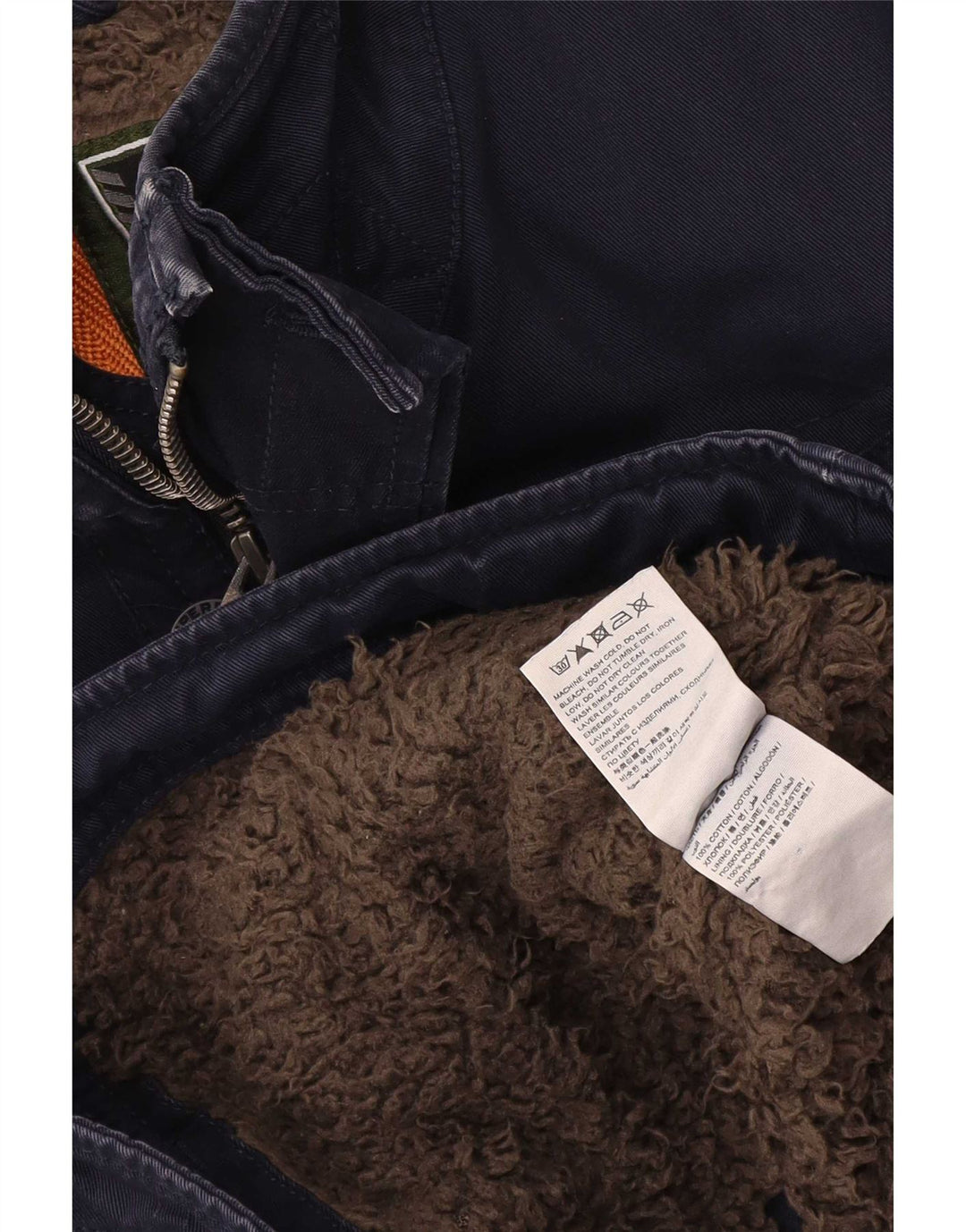 Superdry Veste Sherpa Utility Homme UK 38 Bleu Marine Moyen Coton