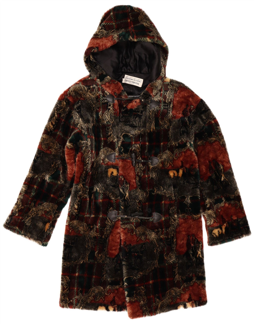 Donnybrook Duffle Coat à capuche pour femme UK 12 Medium Multicolore à carreaux