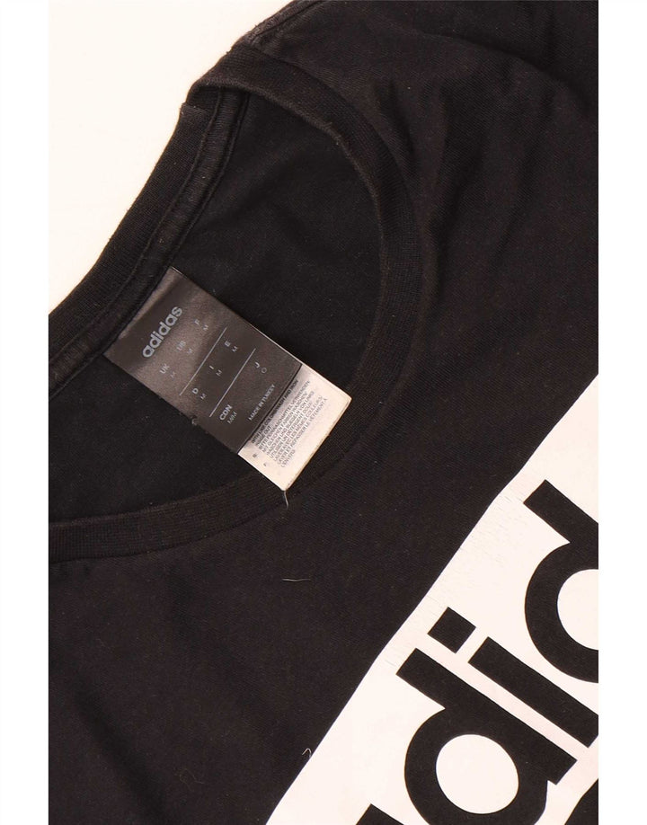 Adidas T-shirt graphique à trois rayures pour homme en coton noir moyen