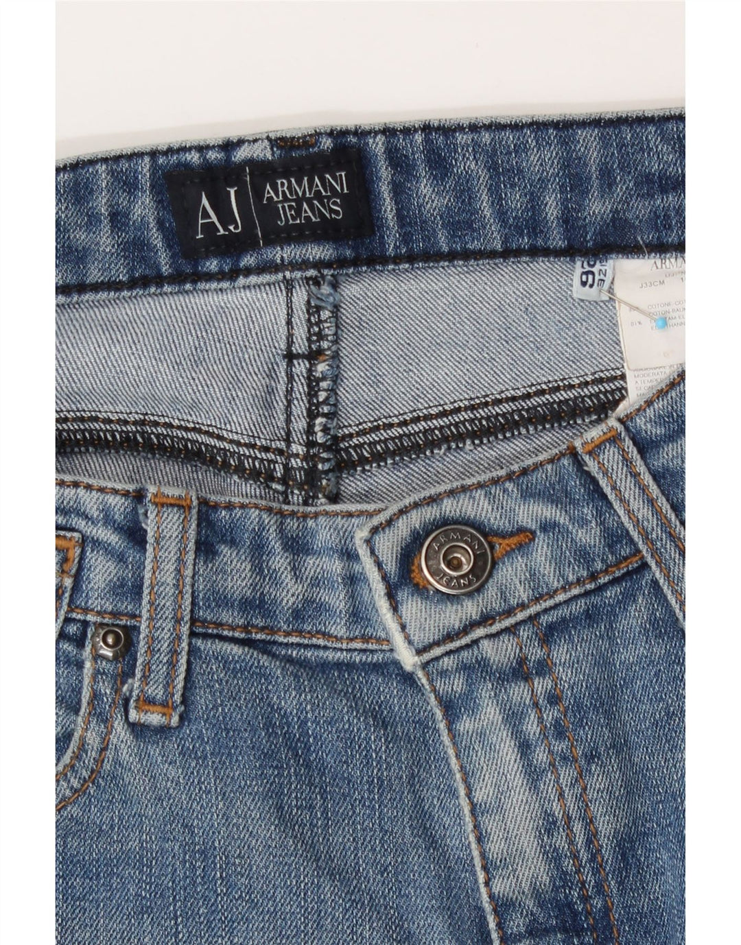 Armani Femme Jean Évasé W26 L27 Bleu Coton