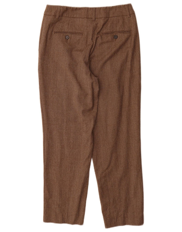 Max Mara Pantalon de costume droit pour femme UK 6 XS W26 L26 Laine marron