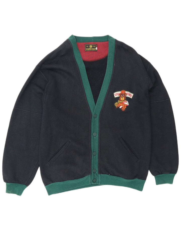 South Coast Pull Cardigan Homme IT 48 Bleu Marine Moyen Colorblock