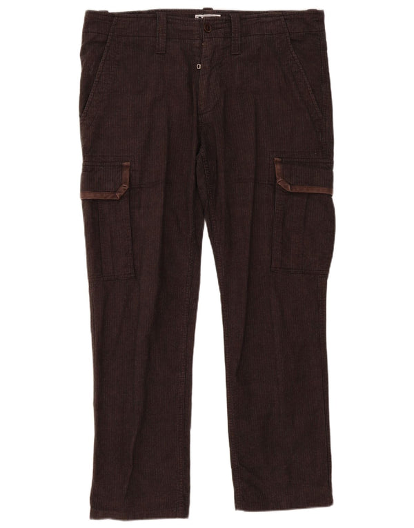 Avirex Pantalon cargo droit pour homme IT 54 2XL W40 L30 Gris en coton à fines rayures