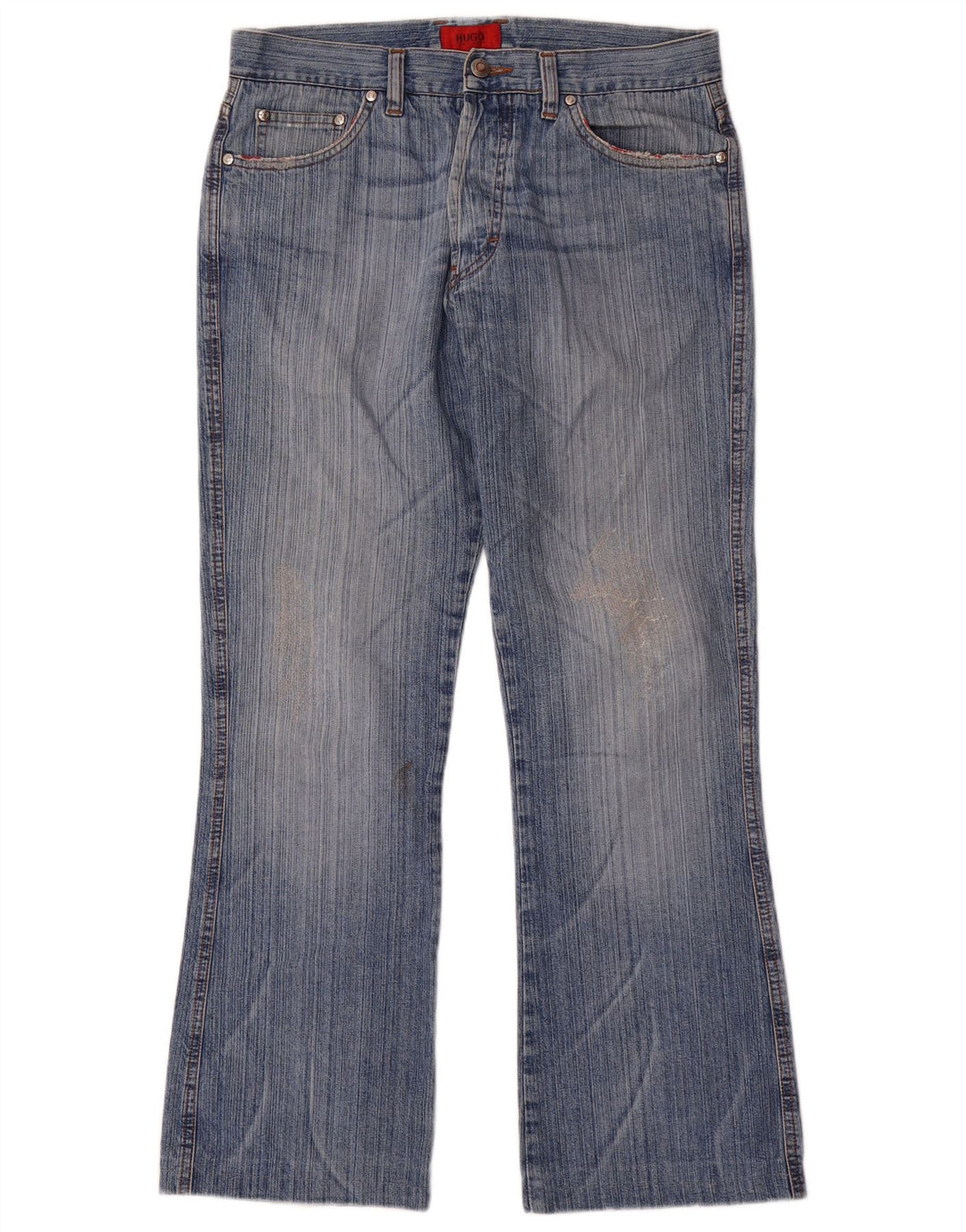 HUGO BOSS Jean Bootcut Homme W34 L30 Bleu Coton