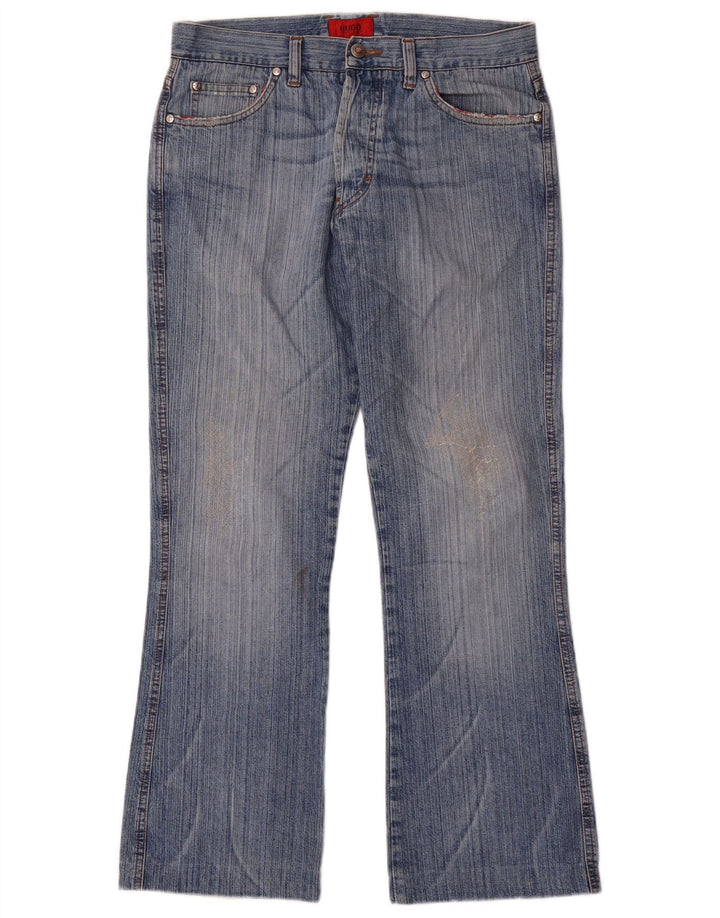 HUGO BOSS Jean Bootcut Homme W34 L30 Bleu Coton