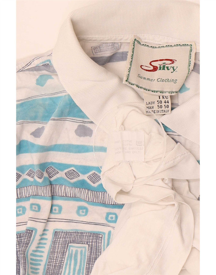 Polo Homme Silvy IT 50 Coton Géométrique Blanc Moyen