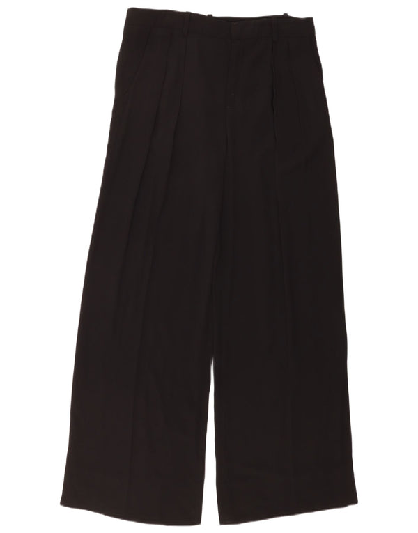 Zara Pantalon décontracté taille haute pour femme Large W30 L33 Viscose noire