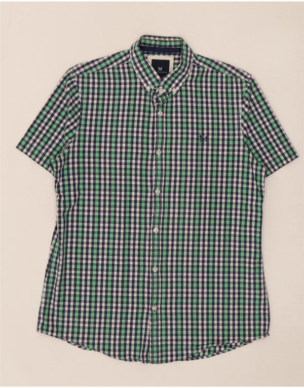 CREW CLOTHING Chemise à manches courtes pour homme en coton vichy multicolore moyen