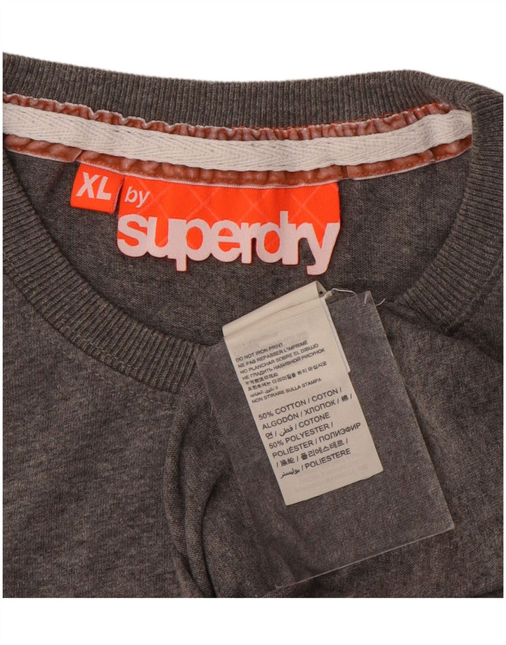 Superdry T-Shirt Graphique Top XL Gris Coton Homme