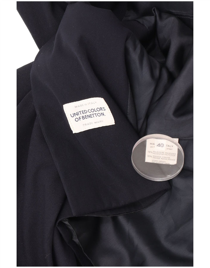 Benetton Veste Blazer Croisée Femme IT 40 Small Bleu Marine