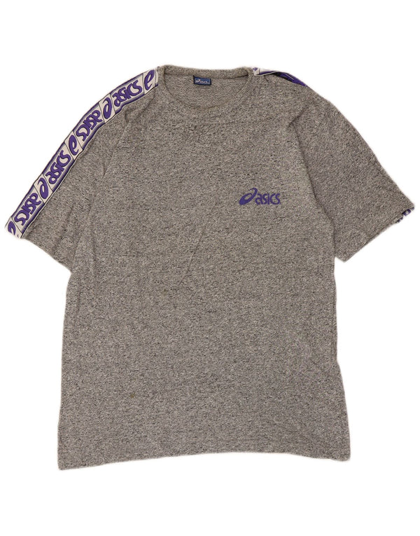 Asics T-Shirt Graphique Homme Petit Gris Moucheté Coton
