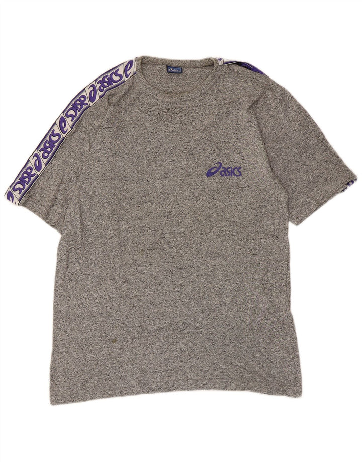 Asics T-Shirt Graphique Homme Petit Gris Moucheté Coton