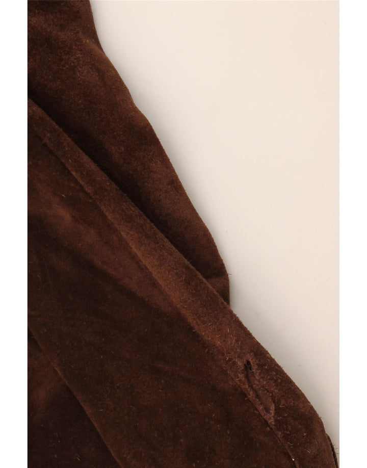 veste coupe-vent surdimensionnée femme vintage UK 14 Cuir brun moyen