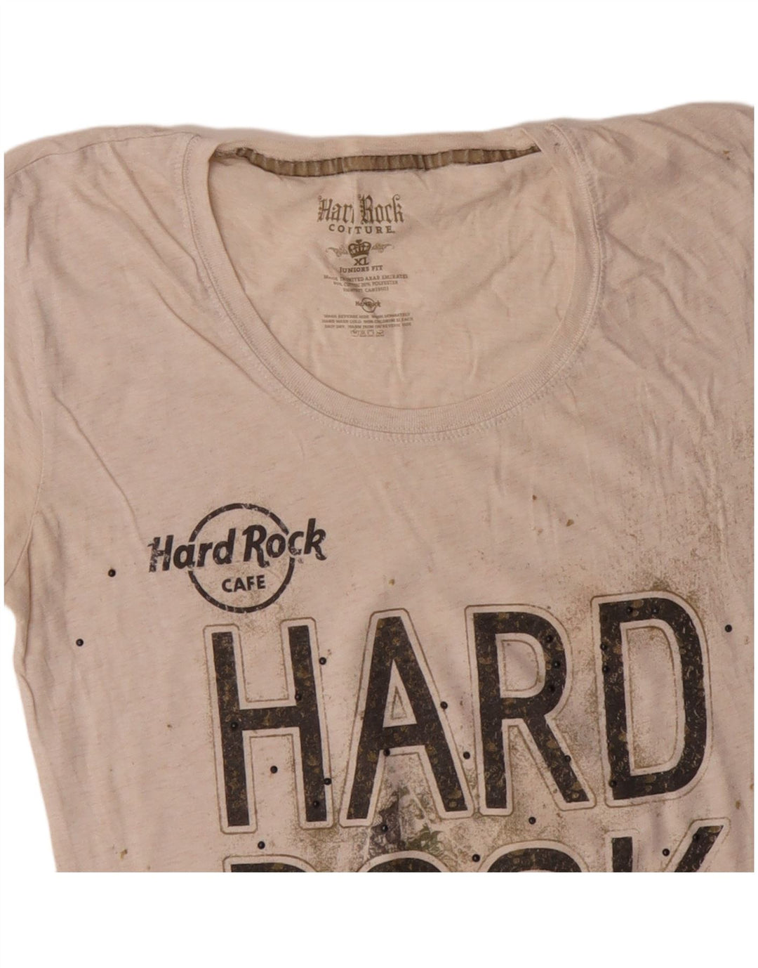 HARD ROCK CAFE T-shirt graphique London pour fille 15-16 ans XL Blanc cassé