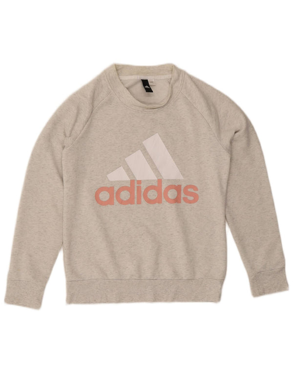 Adidas Sweat-shirt graphique pour femme UK 8 Petit gris moucheté