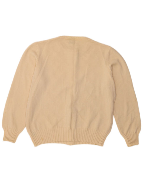 Luisa Spagnoli Pull Cardigan Femme UK 16 Grande Laine Vierge Beige