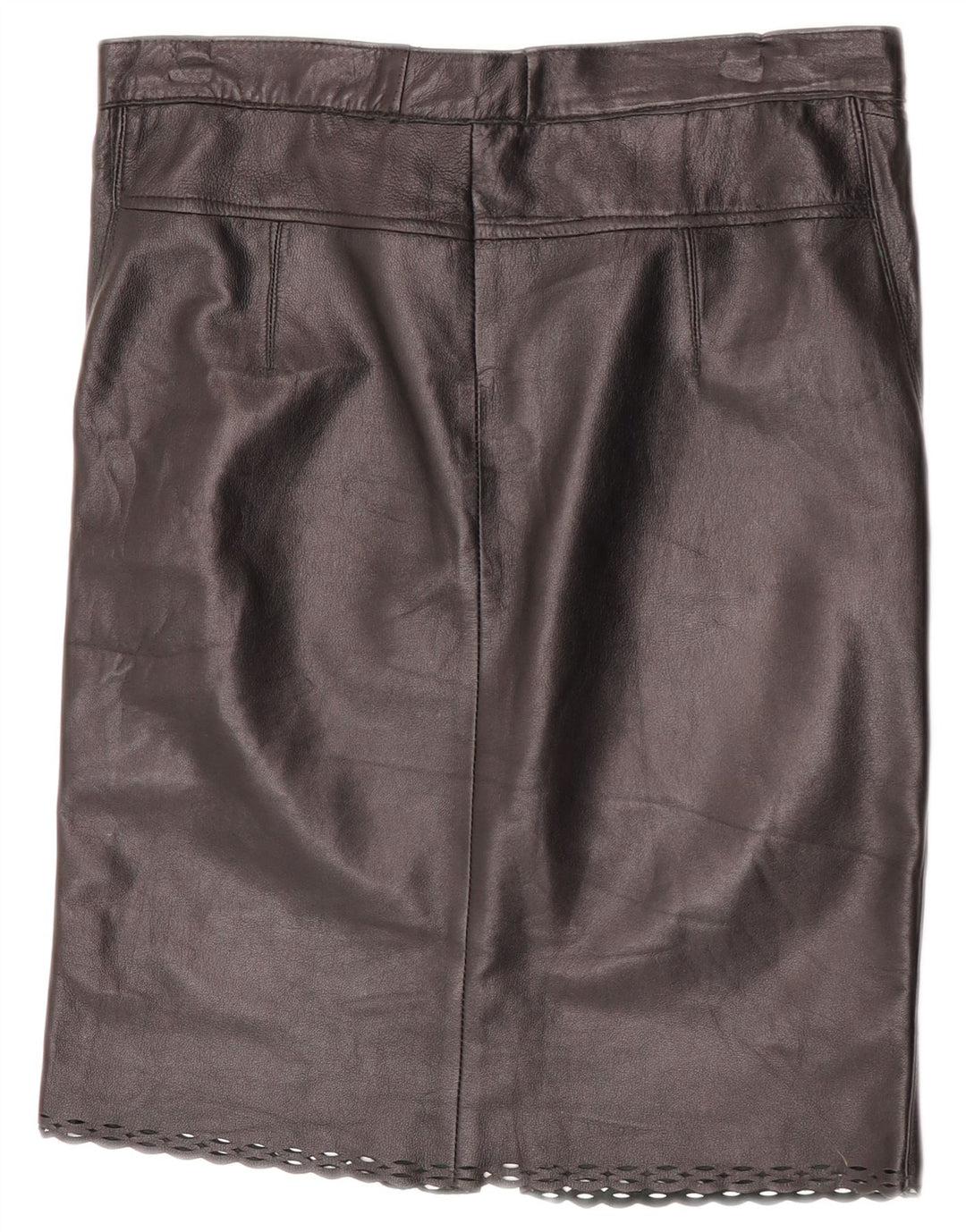 jupe en cuir femme vintage W31 Noir moyen