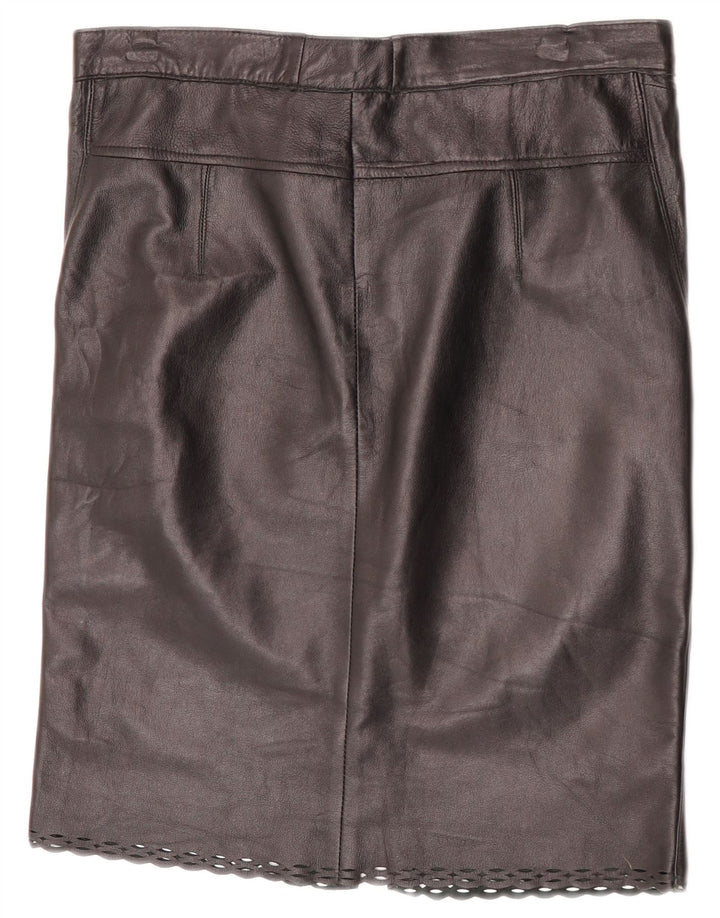 jupe en cuir femme vintage W31 Noir moyen