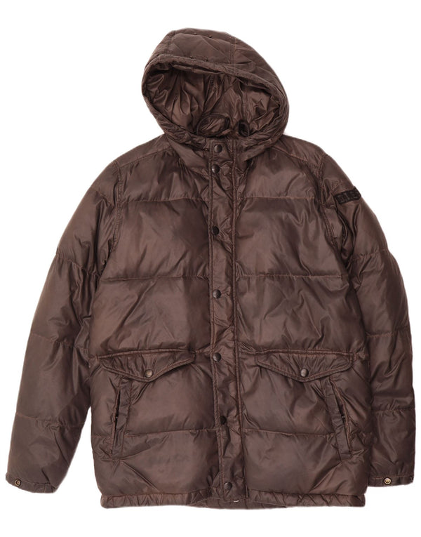 Diesel Veste matelassée à capuche pour hommes UK 38 Nylon gris moyen