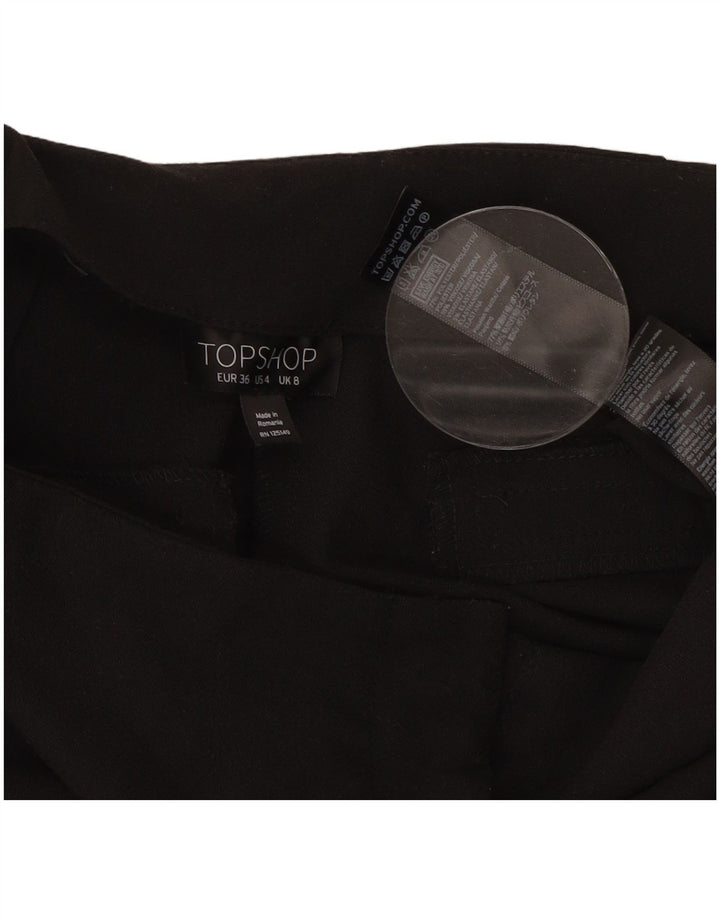 Topshop Pantalon Capri Femme UK 8 Small W27 L22 Noir Polyester