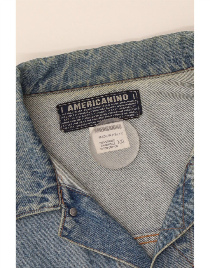 Americanino Veste en Jean Homme UK 44 2XL Bleu Coton