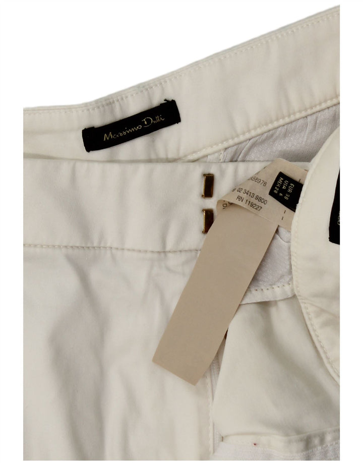 Massimo Dutti Short Chino Femme EU 38 Petit W28 Coton Blanc