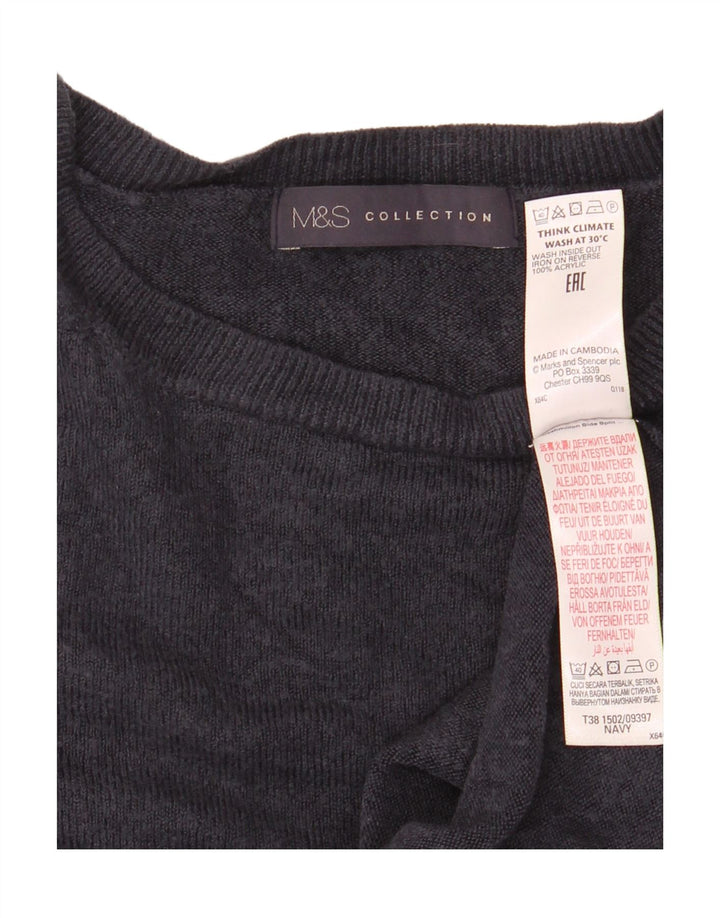 Marks & Spencer Pull à col rond pour femme UK 12 Bleu marine moyen