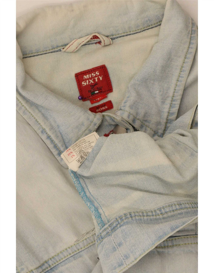 Miss Sixty Veste en jean courte pour femme UK 14 Grand coton bleu